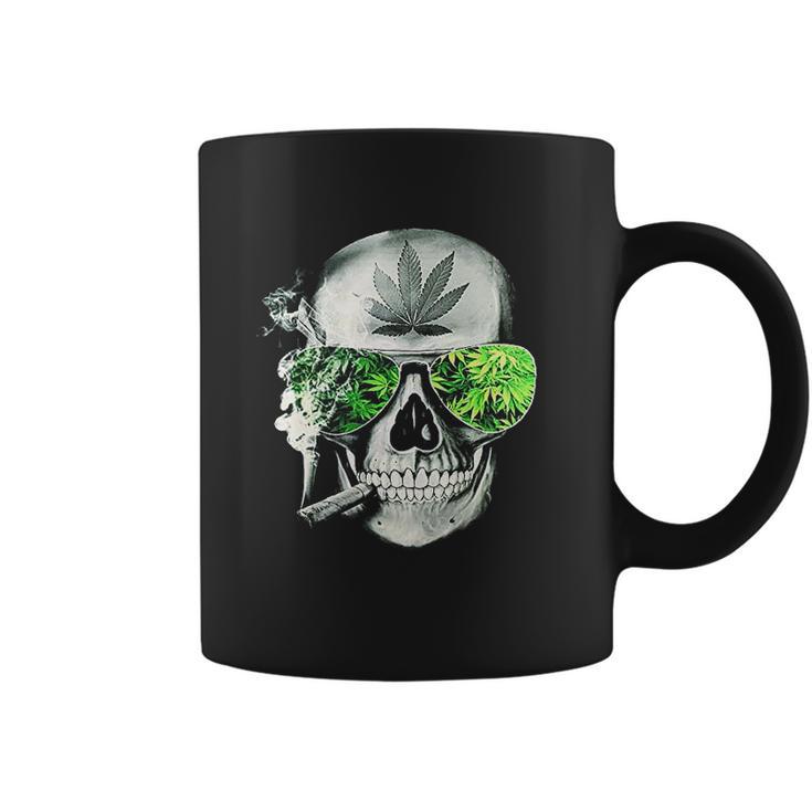 Funny Style Cannabis Marijuana Skull Mens Coffee Mug