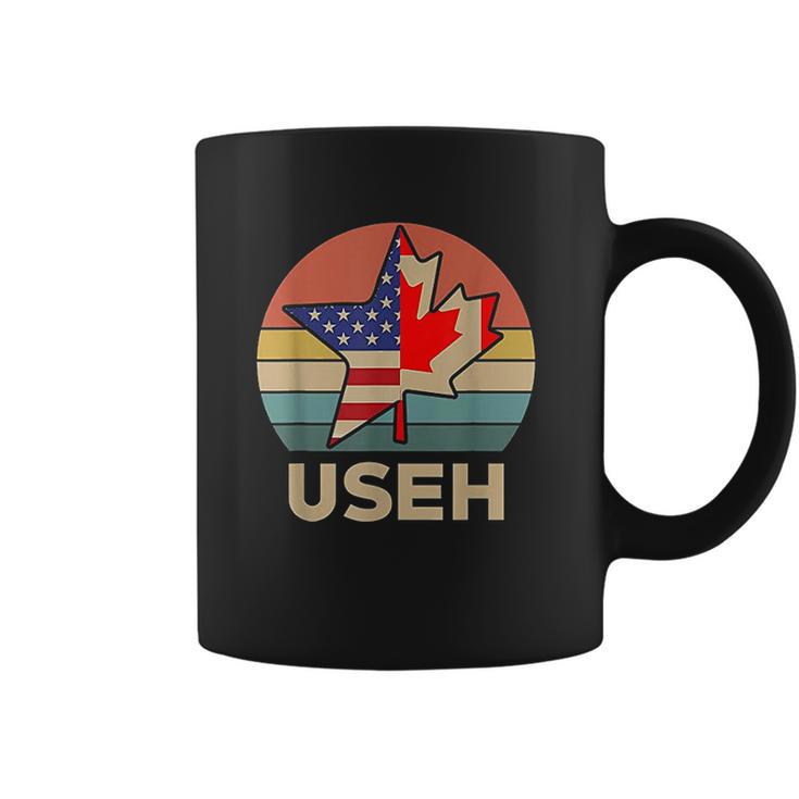 Funny Useh America Canada Flag American Canadian Coffee Mug