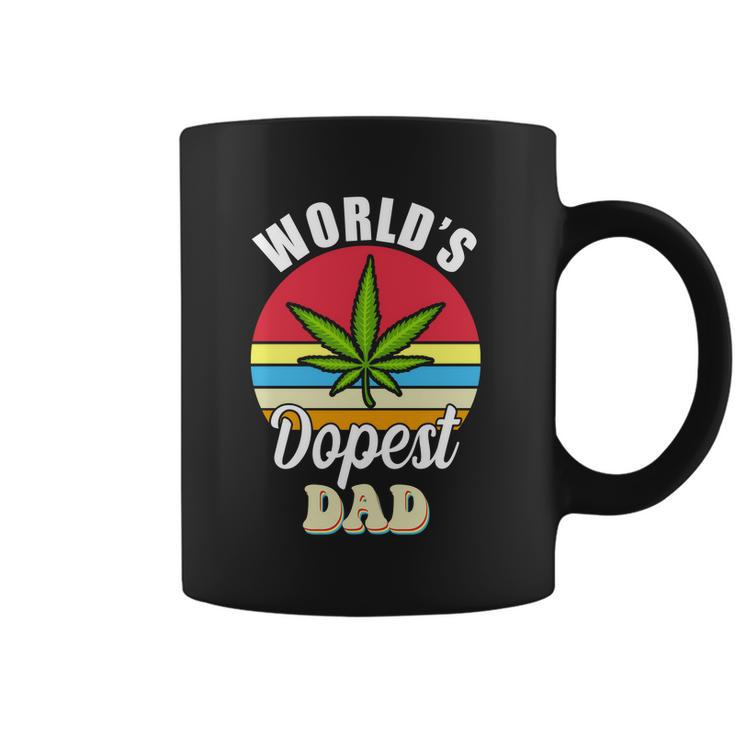 Funny Worlds Dopest Dad Funny Marijuana Retro Coffee Mug