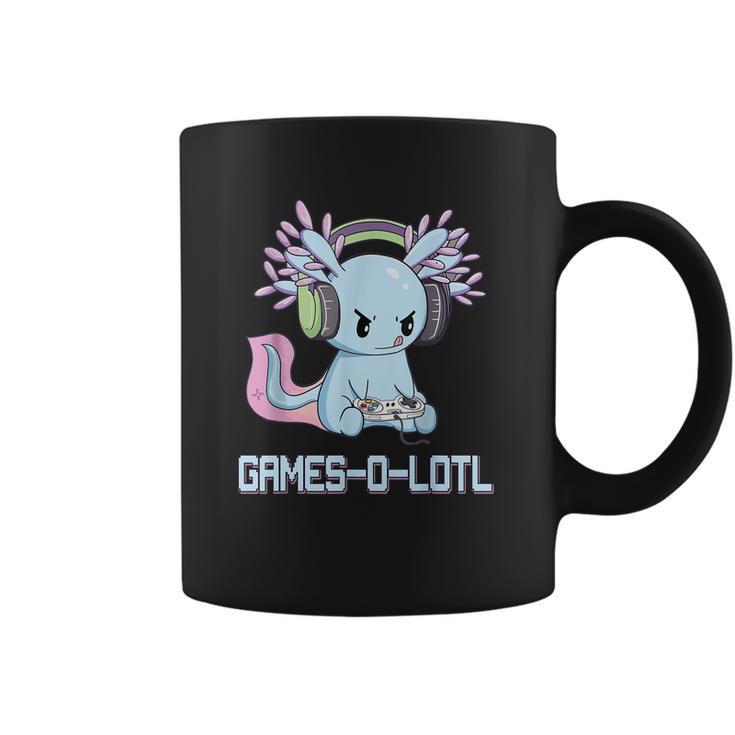 Gamesolotl Axolotl Video Gamer Kawaii Pastel Goth Anime Graphic Design Printed Casual Daily Basic Coffee Mug