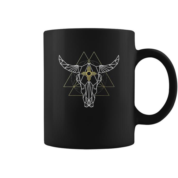 Geometric Bull Skull Zia Southwest Coffee Mug