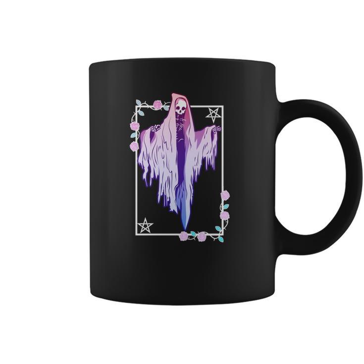 Ghost And Roses Wiccan Kawaii Pastel Goth Occult Emo Alternative Classic Coffee Mug