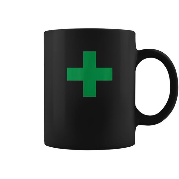 Green Medical Marijuana Cross Symbol Medicine Coffee Mug