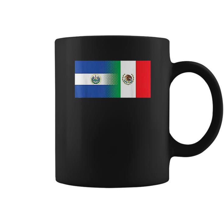 Half Mexican Half Salvadorian Flag Mexico El Salvador Coffee Mug