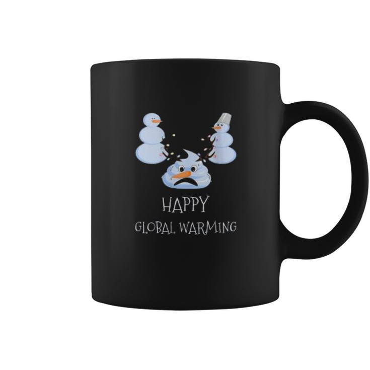 Happy Global Warming Snowmen Emoji Climate Change Coffee Mug