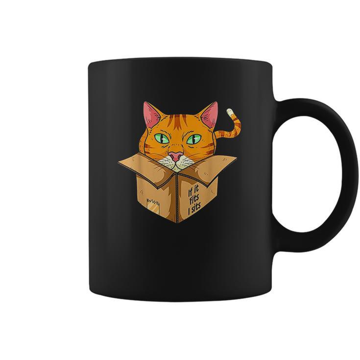 If Its Fits Sit Cat Box Funny Quote For Owner Coffee Mug