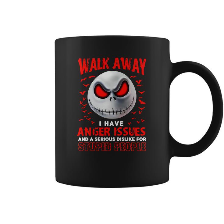 Jack Skellington Walk Away I Have Anger Issues Stupid People Coffee Mug