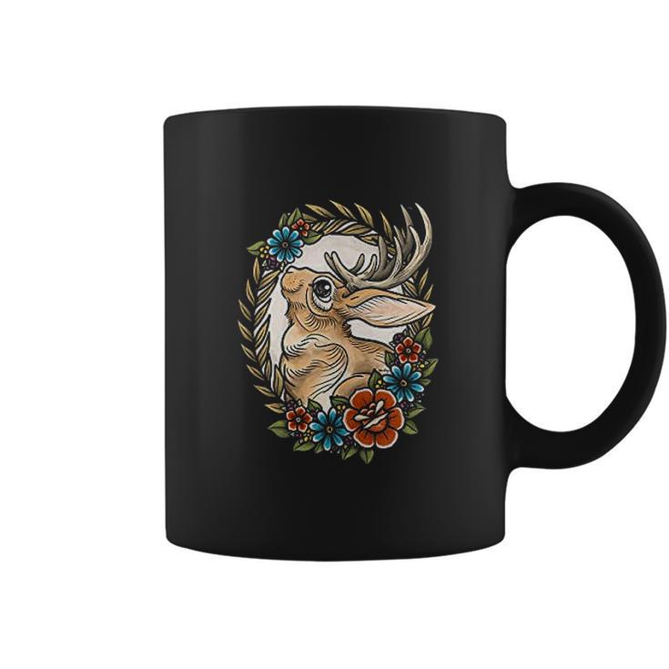 Jackalope With Flowers Coffee Mug