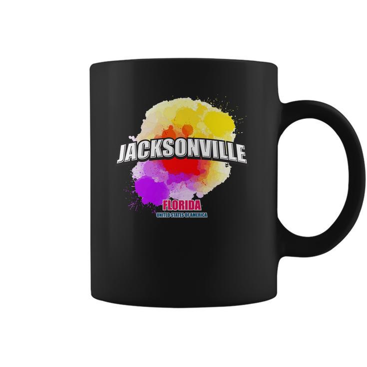 Jacksonville Colorful Retro Logo Coffee Mug