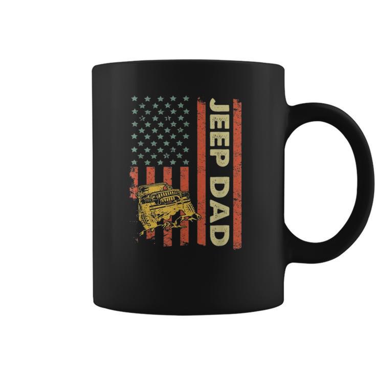 Jeep Dad American Flag Fars Day 4Th Of July Coffee Mug