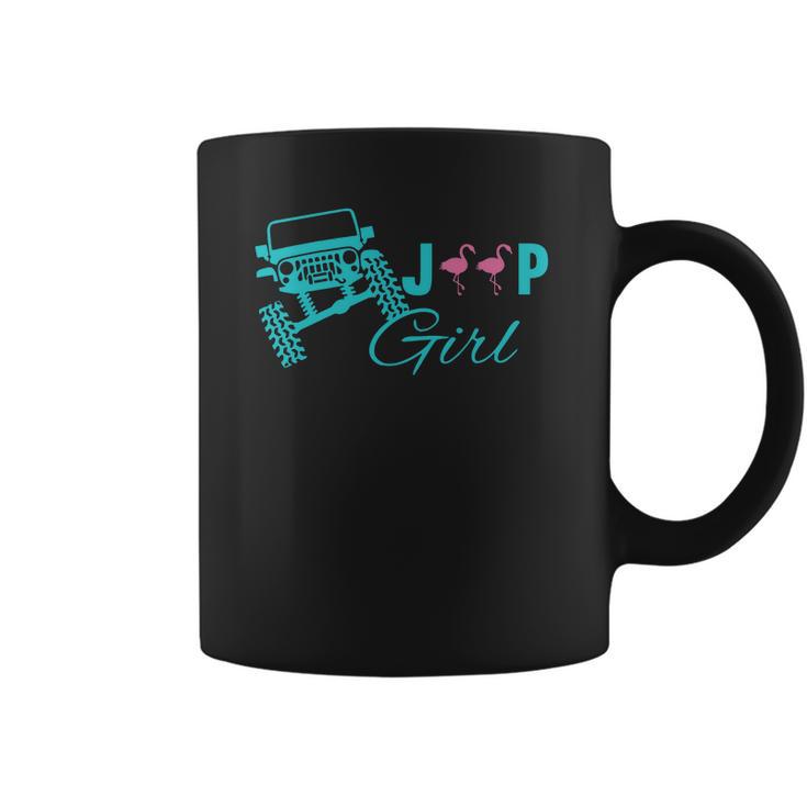 Jeep Girl Flamingo Coffee Mug