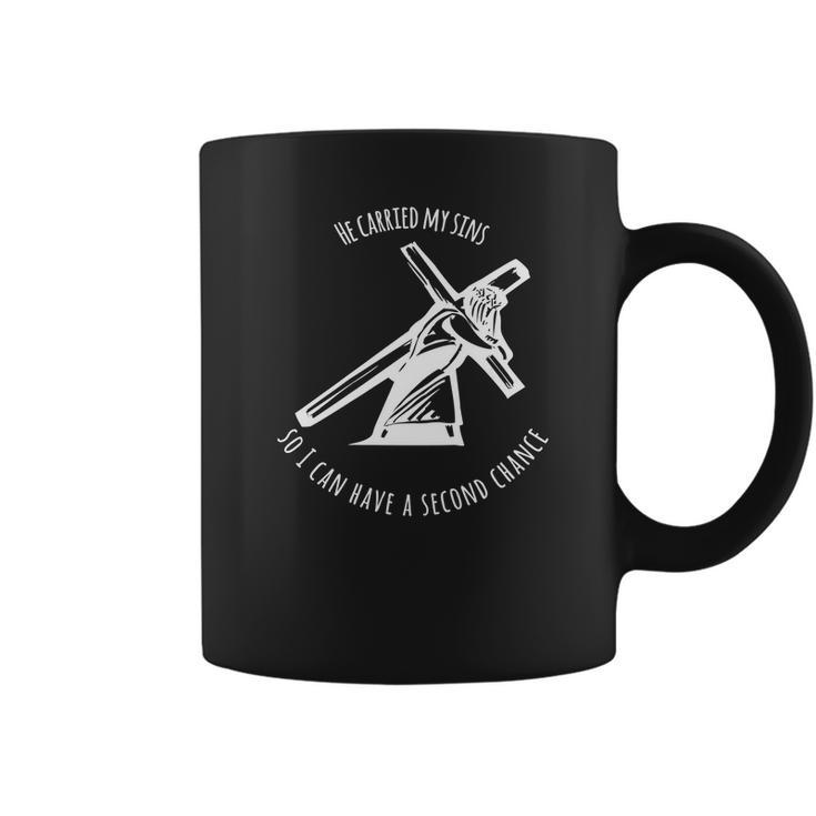 Jesus Carried My Sins Christian Coffee Mug