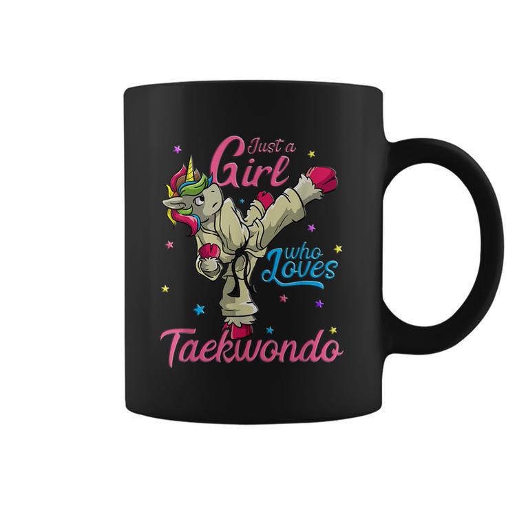 Just A Girl Who Loves Taekwondo Unicorn Tae Kwon Do Gift Graphic Design Printed Casual Daily Basic Coffee Mug