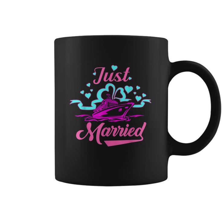 Just Married Newlyweds Cruise Honeymoon Graphic Design Printed Casual Daily Basic Coffee Mug