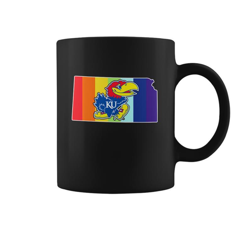 Kansas Jayhawks Rainbow Coffee Mug