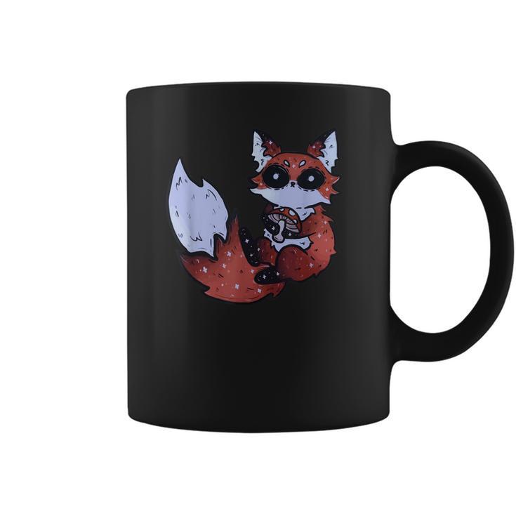 Kawaii Pastel Goth Art Cute Creepy Red Fox Fennec Grey Fox  Men Women T-Shirt Graphic Print Casual Unisex Tee Coffee Mug