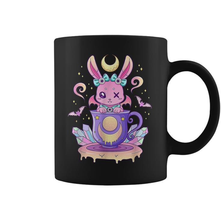 Kawaii Pastel Goth Cute Creepy Bunny In Teacup  Men Women T-Shirt Graphic Print Casual Unisex Tee Coffee Mug