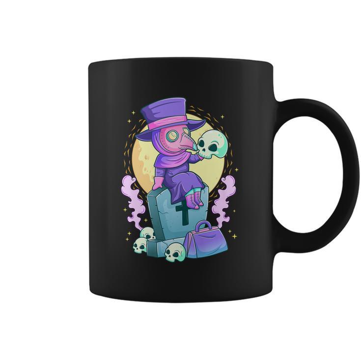 Kawaii Pastel Goth Cute Creepy Plague Doctor Skull Coffee Mug