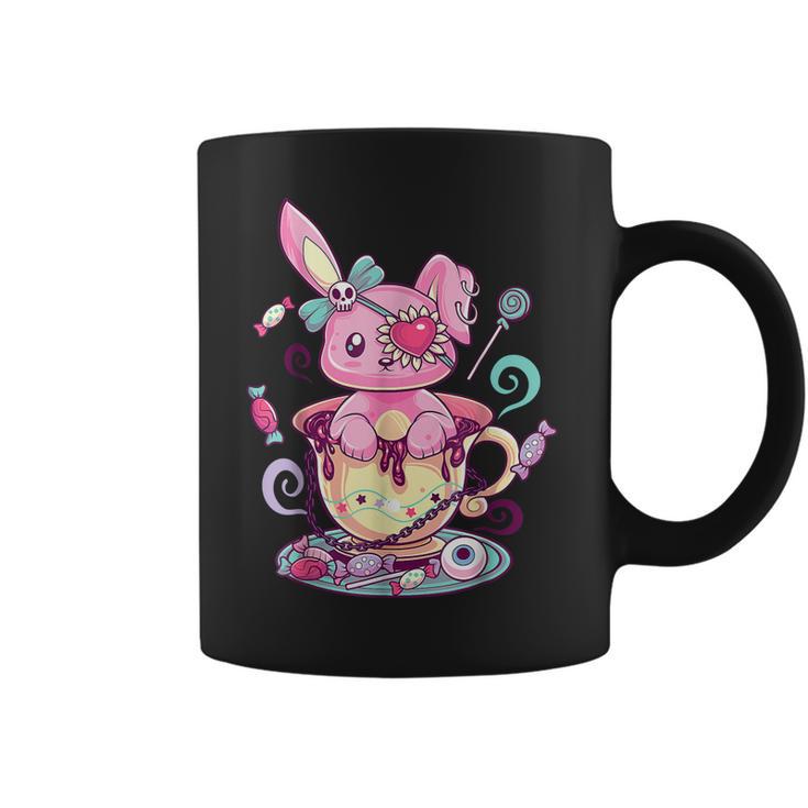 Kawaii Pastel Goth Cute Creepy Rabbit Menhera Occult Bunny V2 Men Women T-Shirt Graphic Print Casual Unisex Tee Coffee Mug