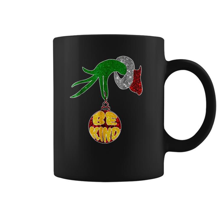 Be Kind Grinch Hand Holding Coffee Mug