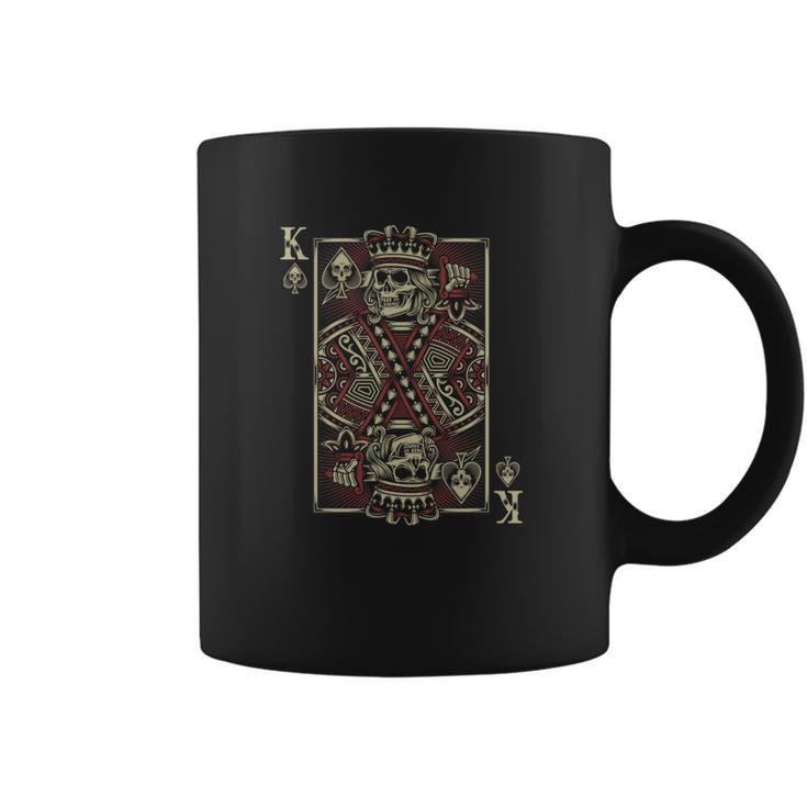 King Of Spades Skull Tshirt Men Poker Card Game Biker Grunge T-Shirt Coffee Mug