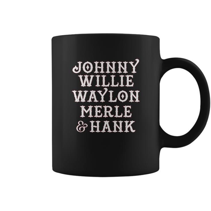 Ladies Johnny Willie Waylon Merle  Hank Scoop Coffee Mug