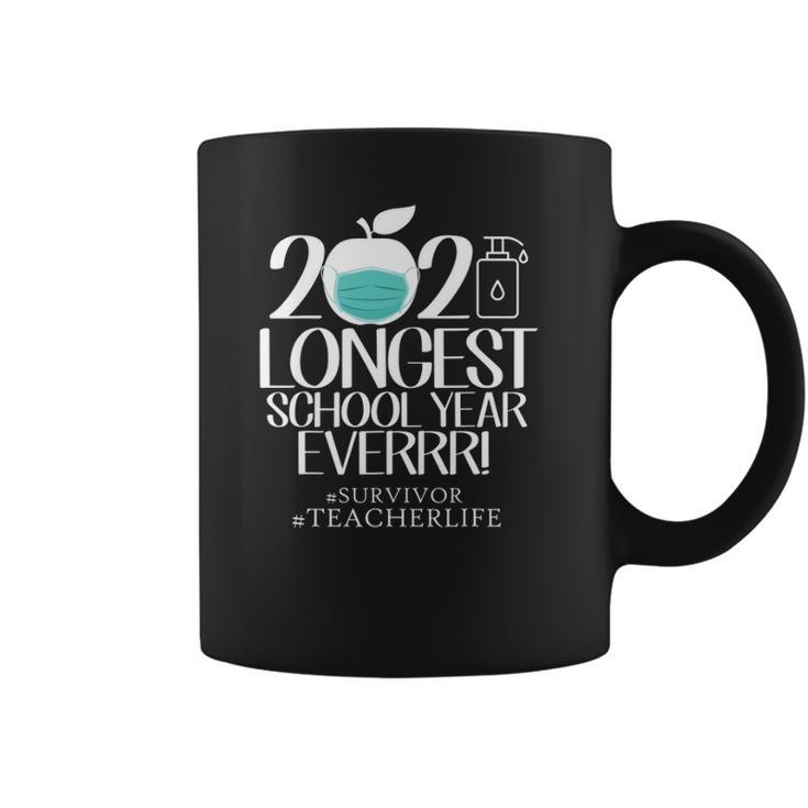 The Longest School Year Ever Apple Wearing Face Mask Teacher 2021 Ver2 Coffee Mug