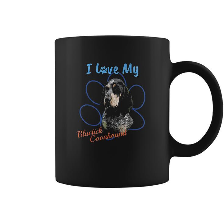 I Love My Bluetick Coonhound Dog Lover Paw Print Coffee Mug