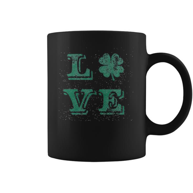 Love Lucky Clover Saint Patricks Day Cute Irish St Patty Shamrock Coffee Mug