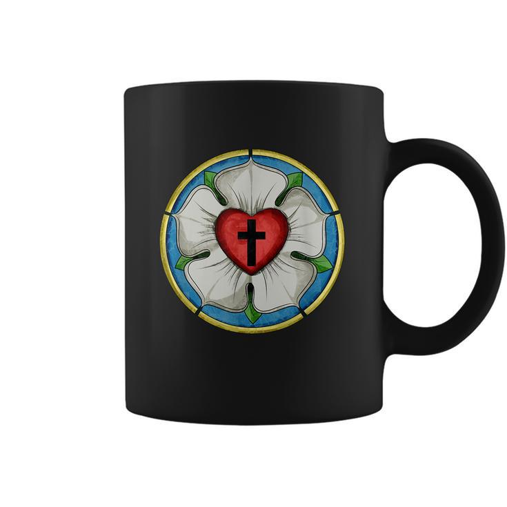 Luther Rose Seal Lutheran Symbol Christian Cross Graphic Design Printed Casual Daily Basic Coffee Mug