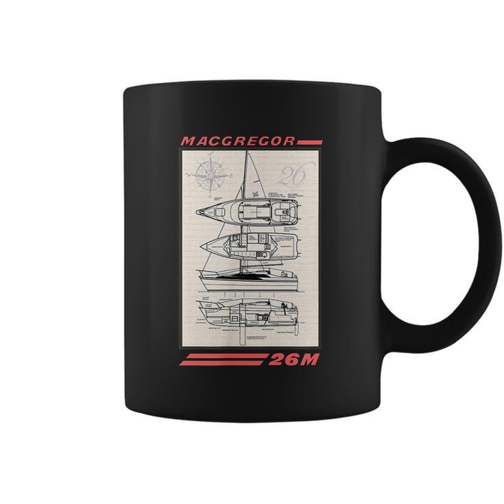 Macgregor 26M Sailboat Line Drawing Graphic Design Printed Casual Daily Basic Coffee Mug