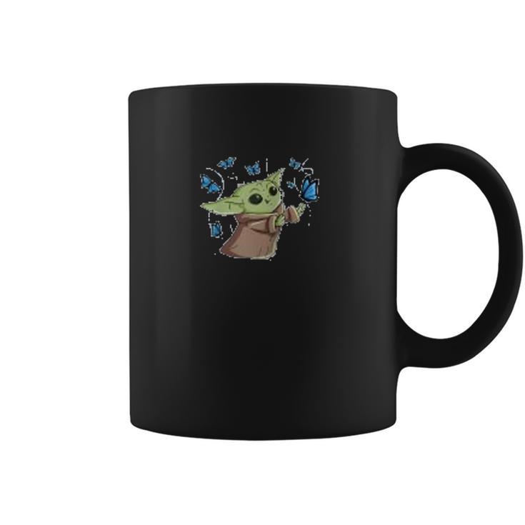 The Mandalorian The Child With Blue Butterflies Coffee Mug