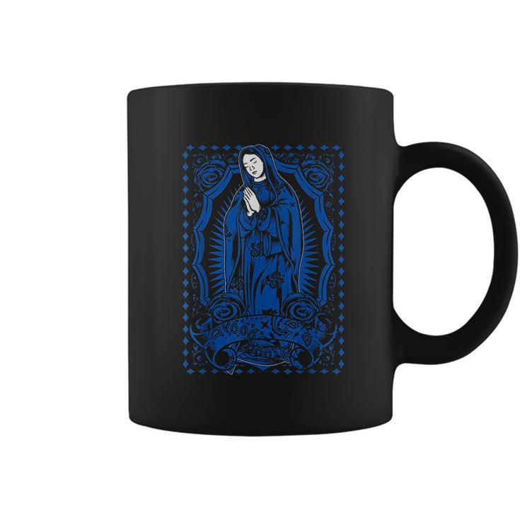 Mary Guadalupe Blue Tattoo Mexico Art Coffee Mug