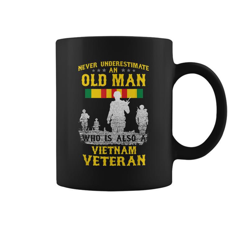 Mens Never Underestimate An Old Man Vietnam Veteran Gift Graphic Design Printed Casual Daily Basic Coffee Mug