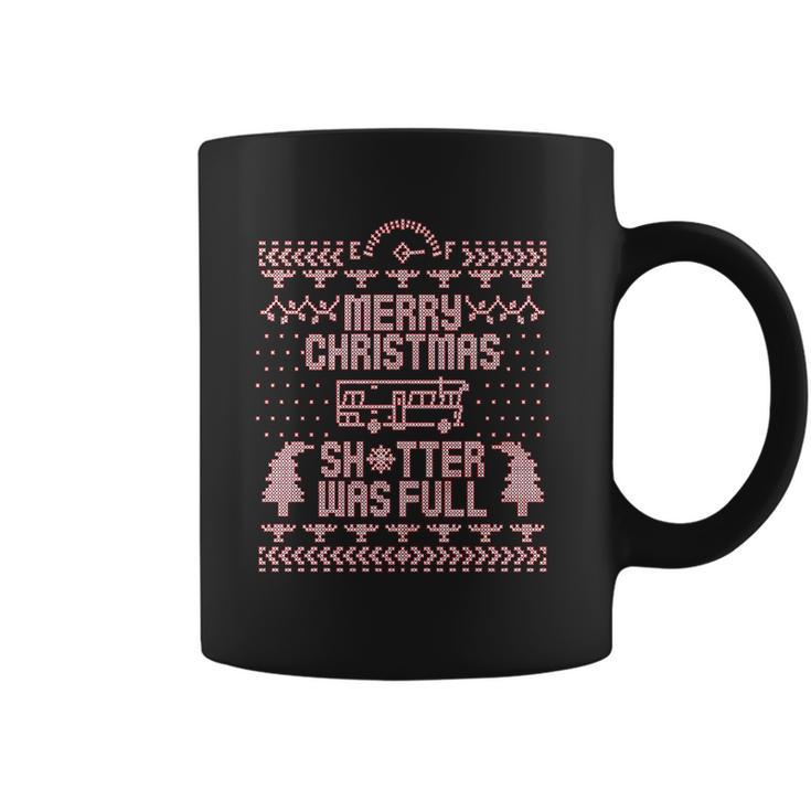 Merry Christmas Shitter Was Full Shitter  Funny Retro Classic Xmas Coffee Mug