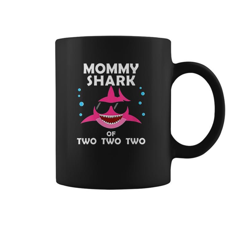 Mommy Shark Of Two Announcement Mothers Day Gift Coffee Mug