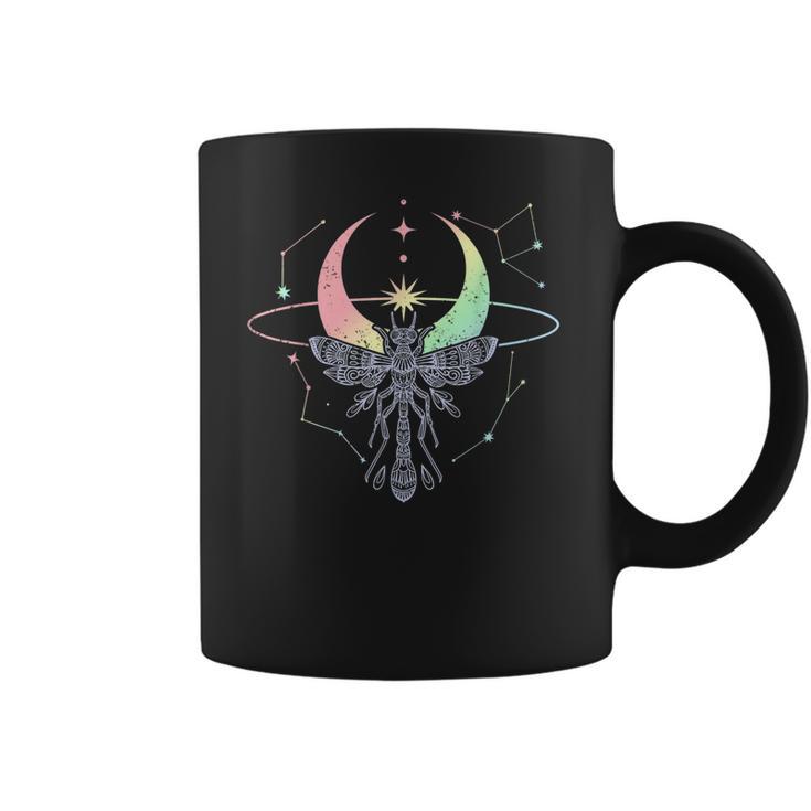 Moon Dragonfly Occult Vaporwave Anime Pagan Pastel Goth Coffee Mug