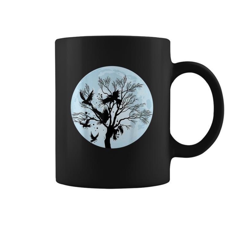 Moonlight Night Black Crow Forest Animal Bird Raven Coffee Mug