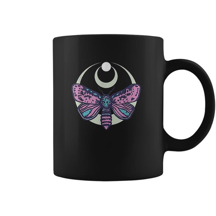 Moth And Crescent Moon Witchy Pastel Goth Coffee Mug