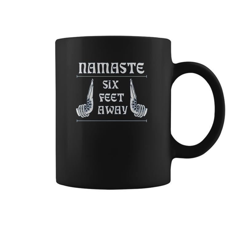 Namaste 6 Feet Away Social Distancing Coffee Mug