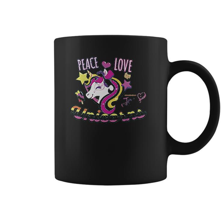 Nickelodeon Girls Peace Love Unicorns Coffee Mug