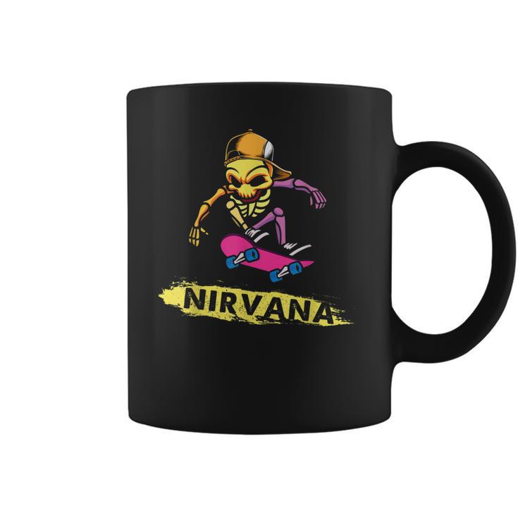 Nirvanas Skateboard Skelton V2 Men Women T-Shirt Graphic Print Casual Unisex Tee Coffee Mug