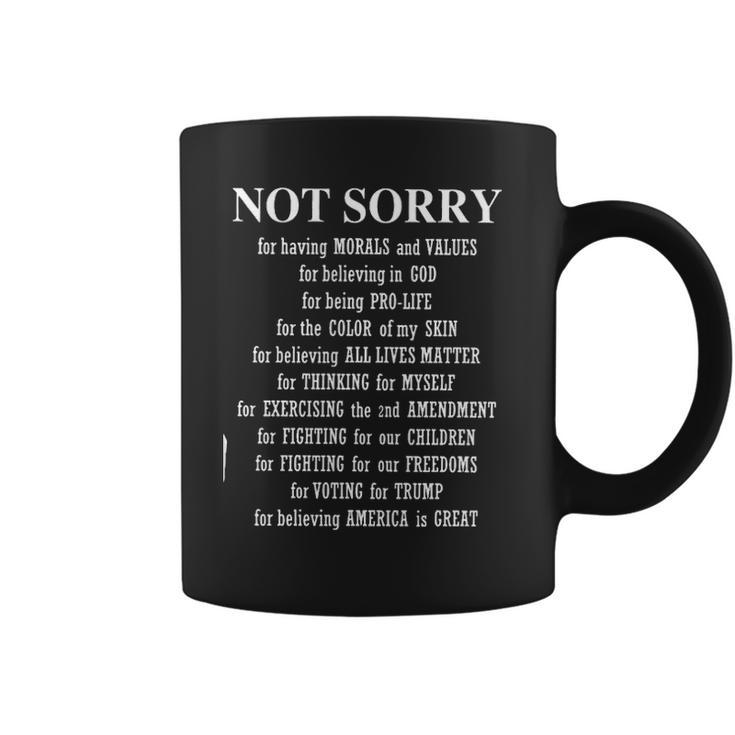 Not Sorry For White Basic Graphic New Letters Coffee Mug