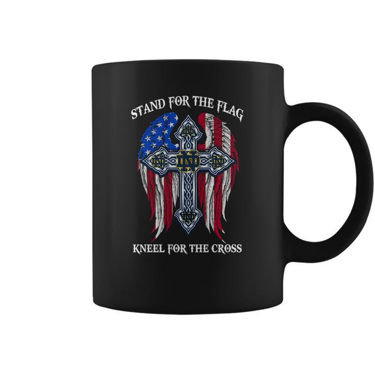 Notre Dame Fighting Irish  Stand For The Flag  Kneel For The Cross Coffee Mug