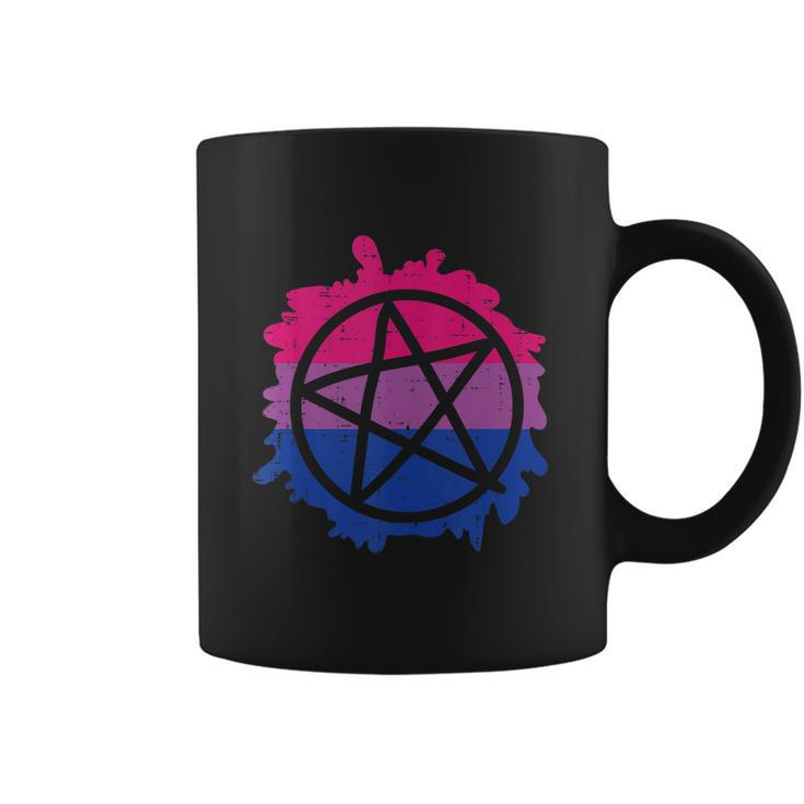Pentagram Satanic Goth Lgbtq Bisexual Flag Gay Pride Ally Bi Coffee Mug