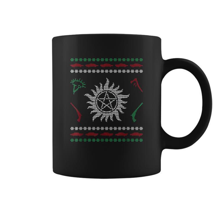 Pentagram Ugly Christmas I Sam Dean Ugly Sweater Coffee Mug