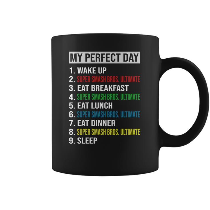 My Perfect Day Video Games Cool Gamer Play Super Smash Bros Ultimate All Day 2020 Coffee Mug