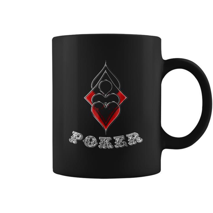 Poker  Spades Hearts Diamonds Club Shiny Bling Overlap Coffee Mug