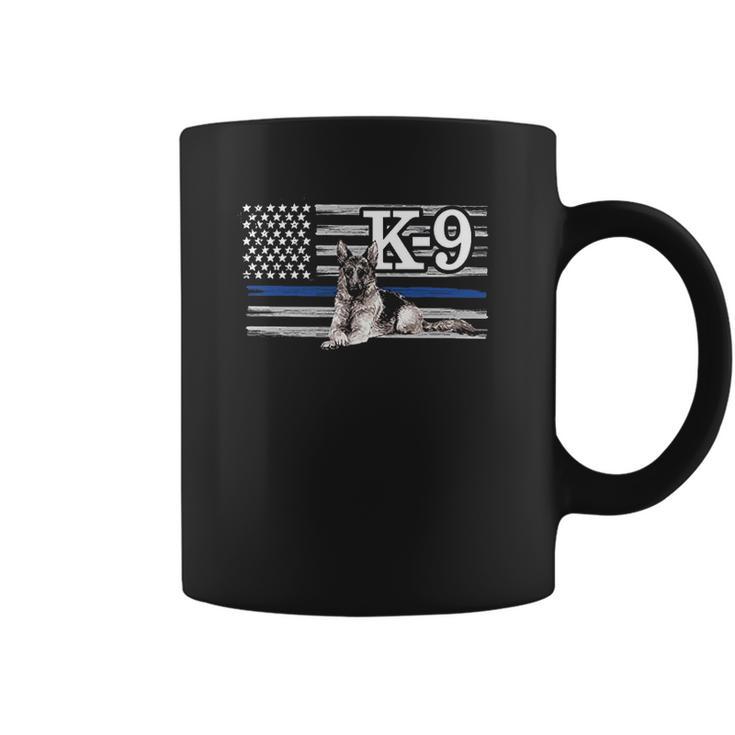 Police K9 Unit Thin Blue Line Flag  German Shepherd Coffee Mug