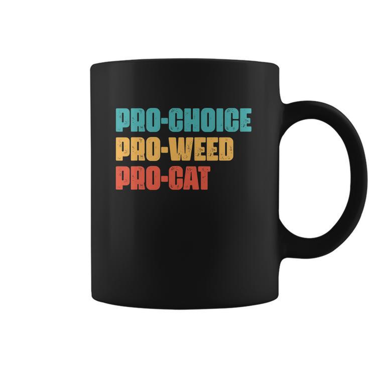 Pro Choice Pro Weed Pro Cat Retro Vintage Coffee Mug